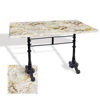 Dockers Çipa 3002 Döküm Ayak Masa 70x120 cm - (Werzalit, Wermodin ve Allzalit Tabla) - Gold