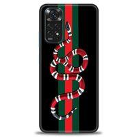 Xiaomi Redmi Note 11S Kılıf HD Baskılı Kılıf - Kırmızı Yeşil Yılan + Tam Ekran Koruyucu