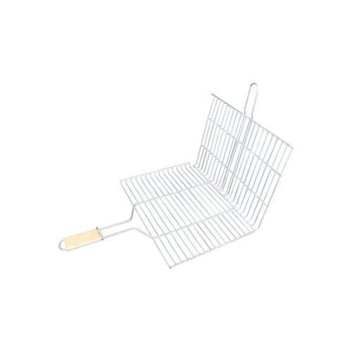 Ahşap Saplı Mangal Izgarası Galvanizli Paslanmaz Kafes Demir 25 x 40 cm mudanis