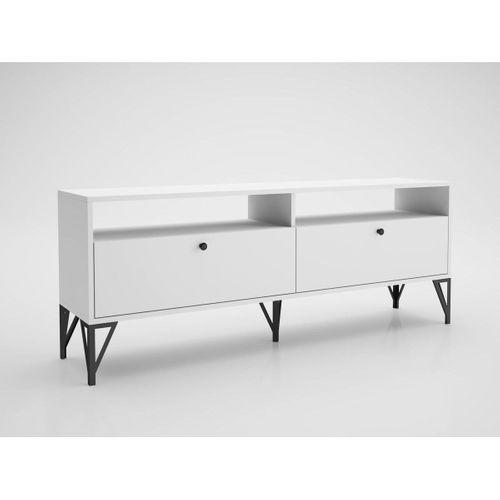 Wood'n Love Astreo 160 Cm Metal Ayaklı Tv Ünitesi - Beyaz / Siyah
