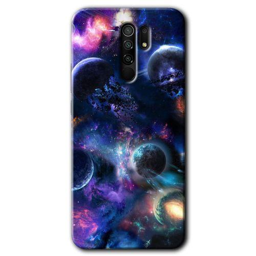 BeRa Aksesuar  Xiaomi Redmi 9 Kılıf Baskılı Kapak - Gezegen Karışımı +Tam Kaplayan Mat Seramik