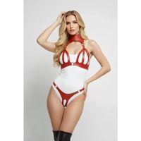 Bordo Harness Takım Deri Tokalı Yüksek Yaka Vücut Aksesuarı - Brf1089