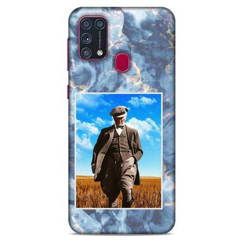 Samsung Galaxy M31 Kılıf Atatürk (19) Kılıfları Mavi Mermer