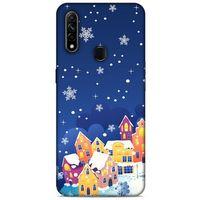 Oppo A31 Kılıf Snowix (27) Tasarımlı Kılıf Turuncu Lacivert