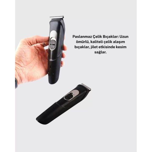 Ergonomik Tasarımlı, 3 Taraklı Profesyonel Şarjlı Saç Sakal Tıraş Makinesi