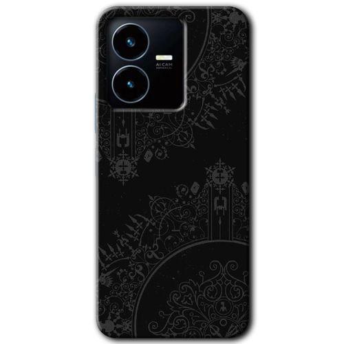 Vivo Y35s Kılıf HD Desen Baskılı Arka Kapak - Siyah Mandala