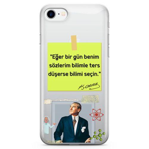 Apple iPhone 7 Kılıf Caps Atatürk Arka Kapak Koruma Desenli Full Koruyucu