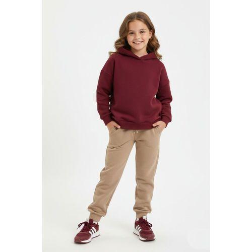 Bej Rengi 3 İplik Manşetli Kız Erkek Çocuk Eşofman Altı BGL-ST05045