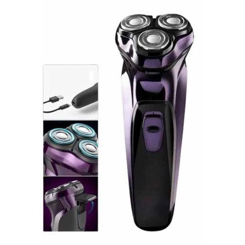 3 Bıçaklı Döner Başlıklı Sakal Sıfır Alma Tıraş Makinesi Profesyonel Paslanmaz Çelik