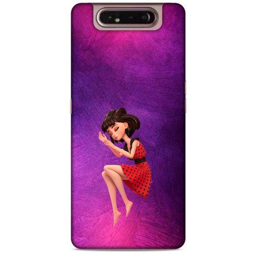 Samsung Galaxy A80 Kılıf Depresyon (40) Fit Silikon Kılıf Kahverengi Beyaz