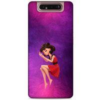 Samsung Galaxy A80 Kılıf Depresyon (40) Fit Silikon Kılıf Kahverengi Beyaz