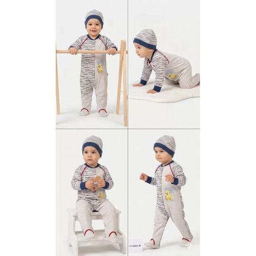 3/12 Ay Şirin Ördek Nakışlı Bebek Tulumu