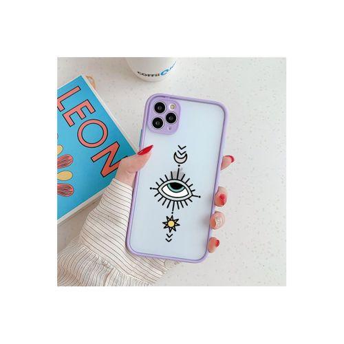 iPhone 11 Pro Max Lila Kamera Lens Korumalı Nazar Göz Desenli Lüx Telefon Kılıfı