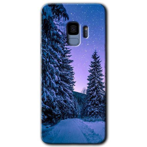 Galaxy S9 Kılıf HD Desen Baskılı Arka Kapak - Kış Manzarası + Kırılmaz Cam