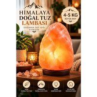 Himalaya 4-5 Kg Doğal Kaya Tuzu Lambası Ahşap Kaideli Dekoratif Ortam Lambası