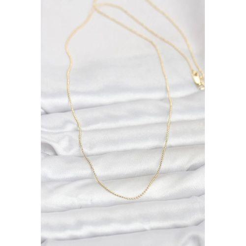 CM 14K Gold Renk İnce Top Zincirli 60 cm Kadın Kolye