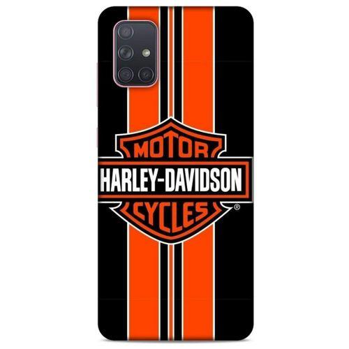 Samsung Galaxy A71 Uyumlu Kılıf Motorsiklet (36) Glitter Kılıf Harley Davidson