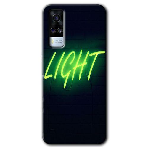 Vivo Y51a Kılıf HD Desen Baskılı Arka Kapak + Temperli Cam - Neon İnscription