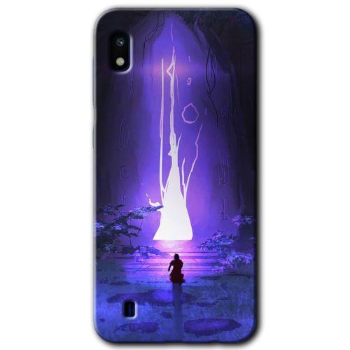 Samsung Galaxy A10 Kılıf Baskılı Kapak - Wanderer Silhouette + 5D Tam Kaplayan Cam