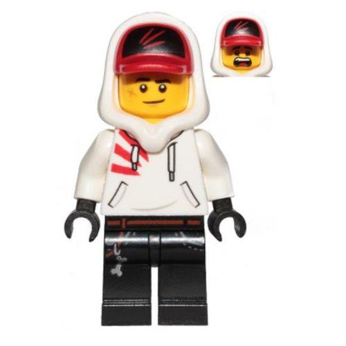 Lego Minifigür Jack Davids White Hoodie with Cap and Hood hs009