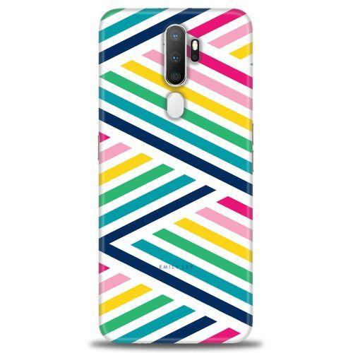 Oppo A5 2020 Kılıf HD Baskılı Kılıf - Renkli Çubuklar + Tam Ekran Koruyucu