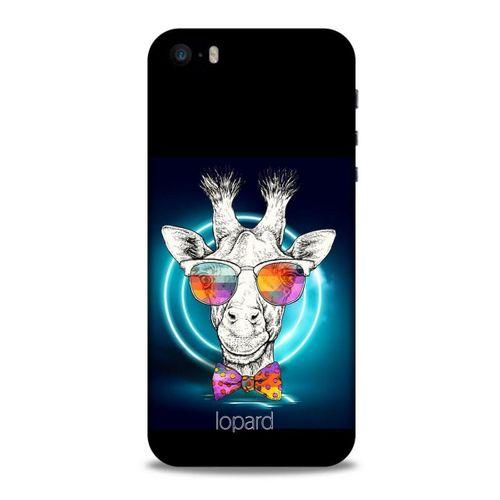 Apple iPhone SE Kılıf FunnyMaX (6) Silikon Kılıf Siyah Zürafa