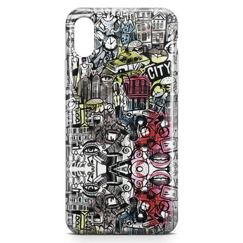 Apple iPhone XS Max Kılıf Çılgın Şehir Arka Kapak Koruma Desenli Full Koruyucu