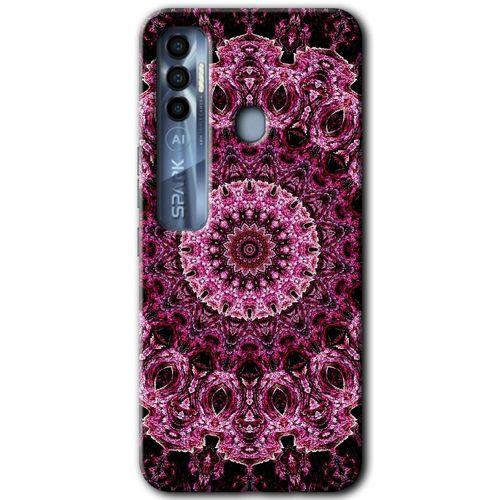 Tecno Spark 7 Pro Kılıf HD Desen Baskılı Arka Kapak - Mandala Patterns Kaleidoscope + Kırılmaz Cam