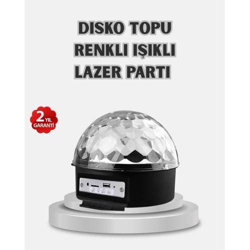 Led Disko Küresi Bluetooth Hoparlörlü Ritimle Senkronize Döner Işıklı