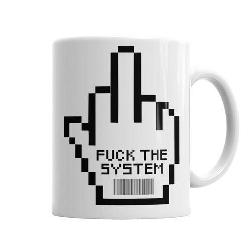 Fuuck The System Kupa Bardak Porselen