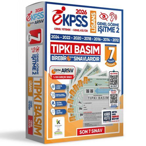 2026 EKPSS Lisans Genel Görme İşitme-2 ÖSYM Çıkmış Soru Tıpkı Basım 7li Kitapçık TG Deneme Paketi