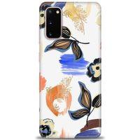 Samsung Galaxy S20 Kılıf HD Baskılı Kılıf - Mavi Yapraklar + Tam Ekran Koruyucu