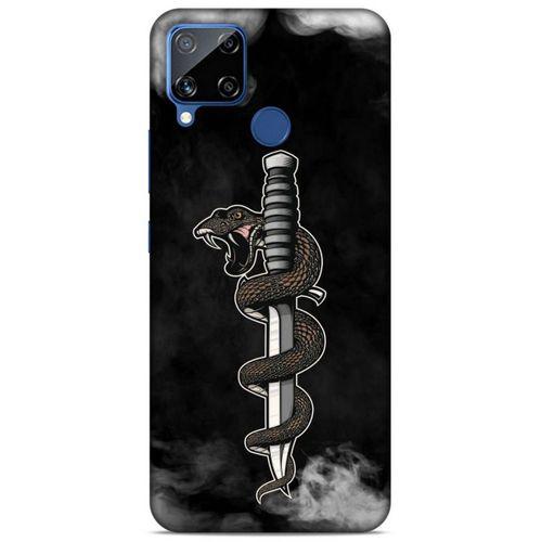 Lopard Oppo Realme C15 Uyumlu Kılıf Tattoo's (11) Tam Koruma Yılan Dövmesi