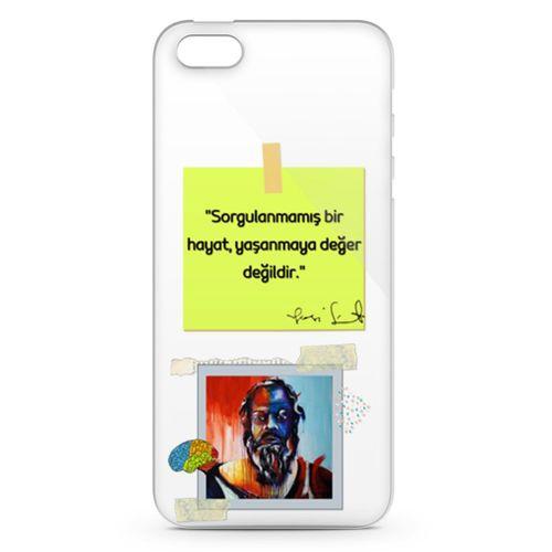 Apple iPhone 5s Kılıf Caps Sokrates Hayat Arka Kapak Koruma Desenli Full Koruyucu