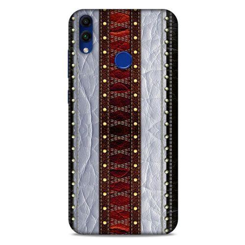 Huawei Honor 8C Kılıf Patchwork (11) Tam Koruma Siyah Gri