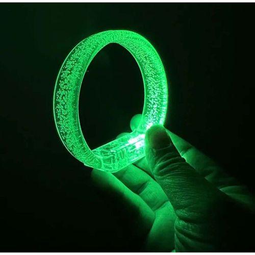 Yeşil Led Işıklı Baskı Yapılabilen Pilli Bileklik Bilezik 1,5 cm Genişlik