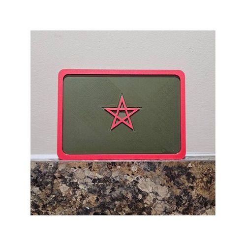 Fas Bayrağı 3D Baskı (Bu ürün Sadece Plastik parçadır - Almadan Önce Soru Sorabilirsiniz)