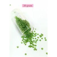 Dökme Cam Kum Boncuk (8/0) 3 mm - 20 Gram - Şeffaf Çimen Yeşili - BNC154