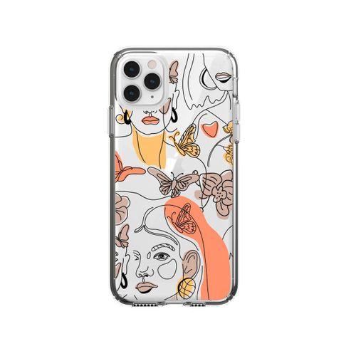 iPhone 11 Pro Max Women Line Style Lens Korumalı Şeffaf Telefon Kılıfı