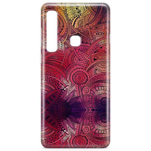 Samsung Galaxy A9 2018 Kılıf Kırmızı Pembe Motifler Arka Kapak Koruma Desenli Full Koruyucu