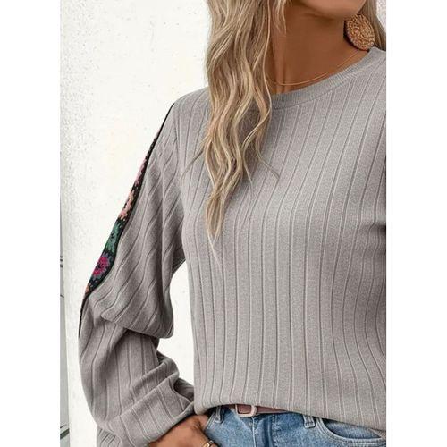 Kadın Uzun Kollu Kayık Yaka şardonlu Kaşkorse Bluz