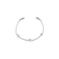 Taşlı CC Bileklik - Gümüş