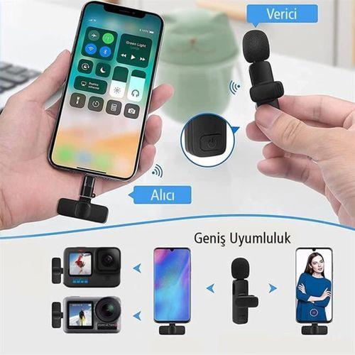 MagicVoice K8 Kablosuz TYPE-C Vlogger Yaka Mikrofonu (Android-GOPro-Osmo Action-Iphone-Ipad)