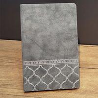 Desenli Gri Renk Deri Defter