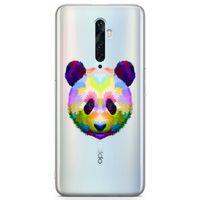 Oppo Reno2 Z 2019 Kılıf Renkli Panda Arka Kapak Koruma Desenli Full Koruyucu