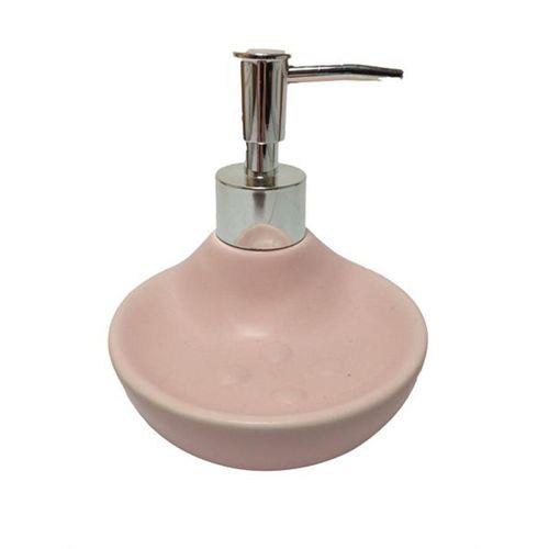 Sabunluk Ve Sıvı Sabunluk Kombine Model Pembe 7X7X18Cm 150Ml