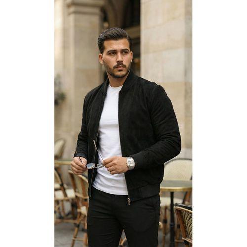 Erkek önden Fermuarlı Içi Astarlı Süet Ceket