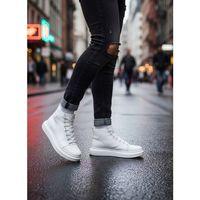 BA0713 Bağcıklı Beyaz Yüksek Taban Erkek Tarz Spor Bot