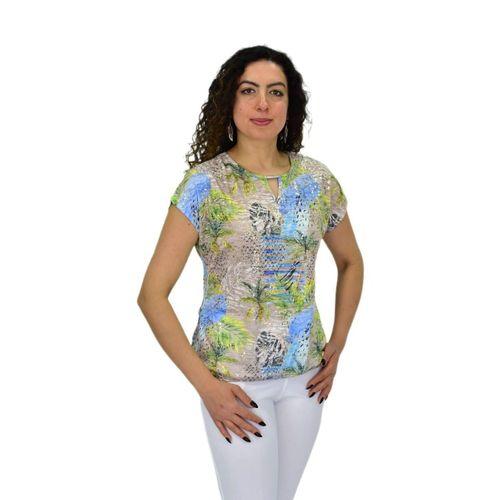 Kadın Kısa Kol Baskılı Bluz BGL-ST04690