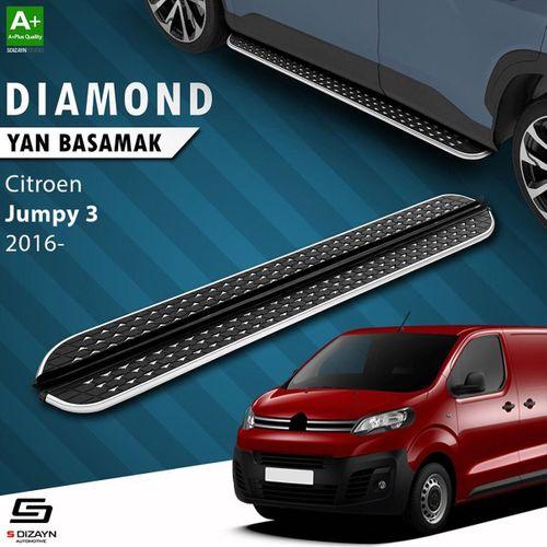S-Dizayn Citroen Jumpy 3 Kısa Şase Diamond Krom Yan Basamak 213 Cm 2016 Üzeri A+ Kalite
